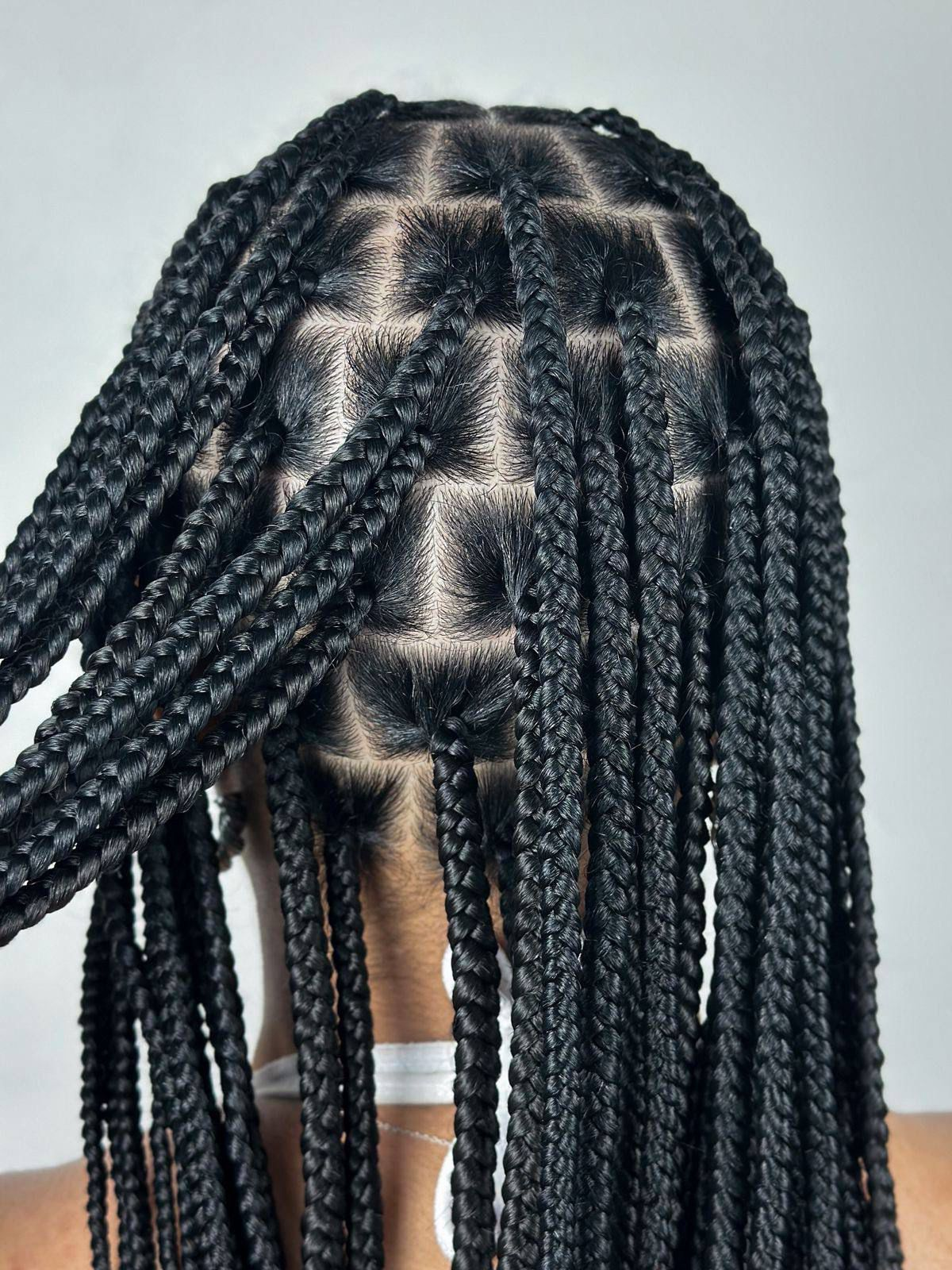 Chunky two-strand twists on short hair